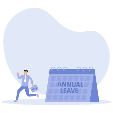 ビジネスマンには年次休暇が必要  イラスト