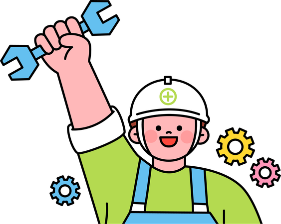 労働者が労働者の日を祝う  イラスト