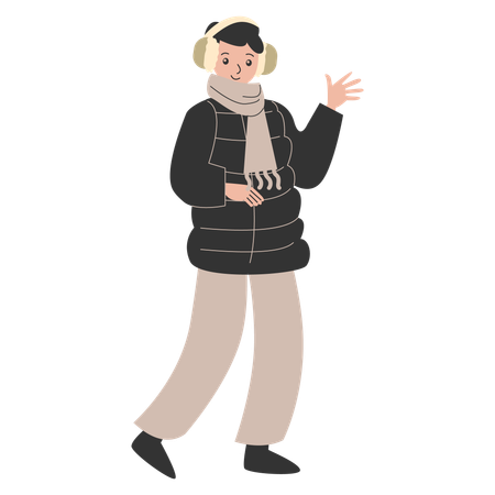 メンズ冬ファッション  イラスト