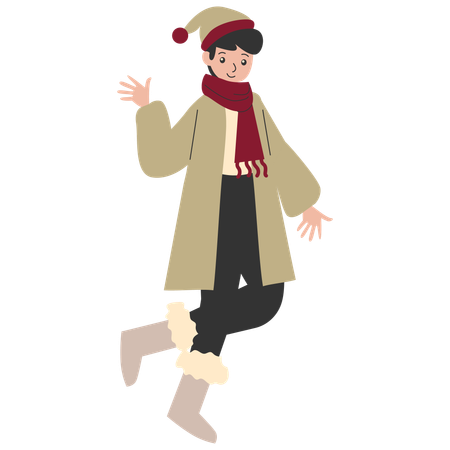 冬服を着た男性  イラスト