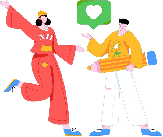 디지털 채팅  일러스트레이션