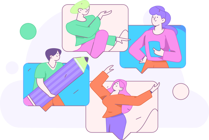 가상 회의  일러스트레이션