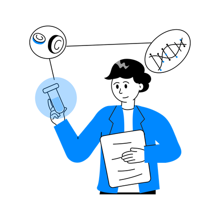 血液検査をしている男性  イラスト