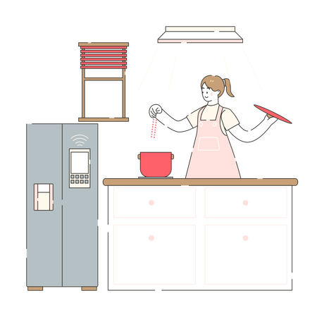 テクノロジーを活用した料理のヒント  イラスト