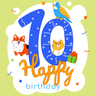 10th birthday card illustration free download
