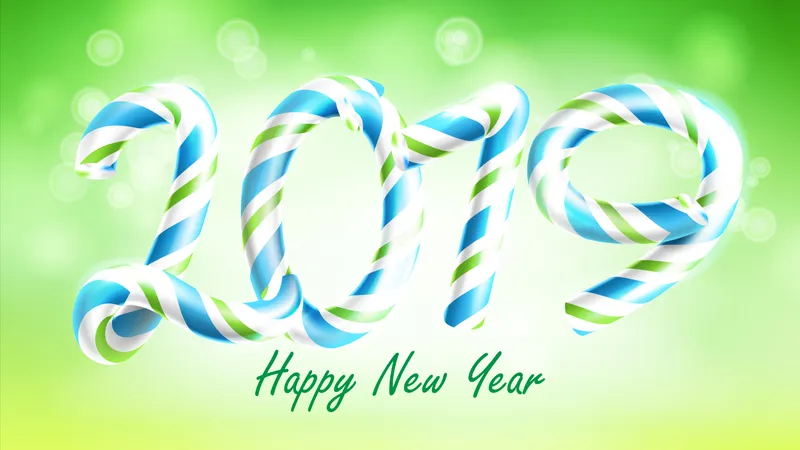 2019 Happy New Year Background Vector Illustration