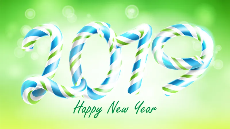 2019 Happy New Year Background Vector  Illustration