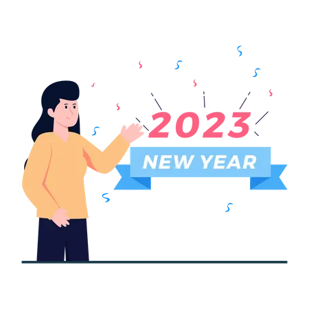 2023 Neujahr  Illustration