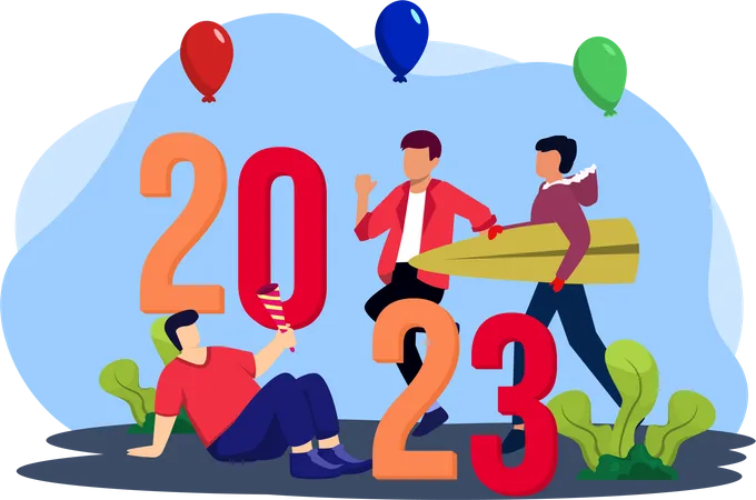 2023 new year celebration Illustration