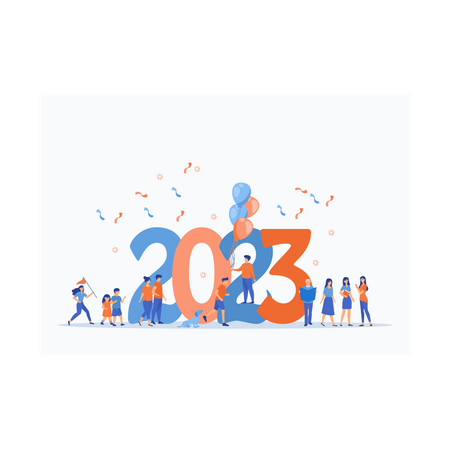 2023 New year with New normal lifestyle  Illustration