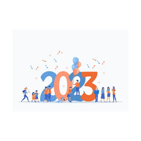 2023 New year with New normal lifestyle  Illustration