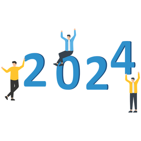 Bienvenue au nouvel an 2024  Illustration