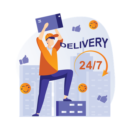 24 7 Delivery  Illustration