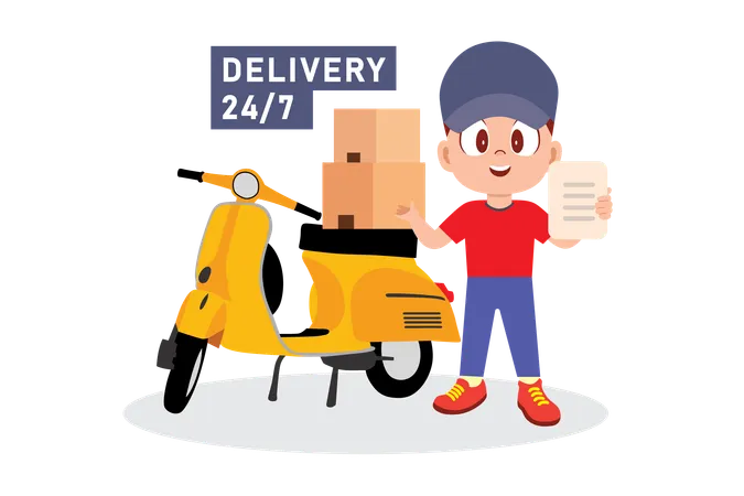 24 7 delivery service  Illustration