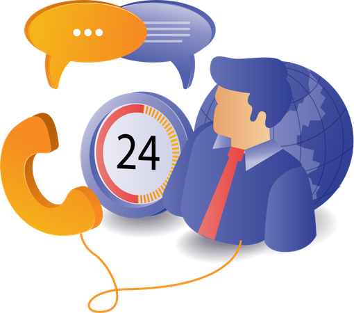 24 hour customer care service  Illustration