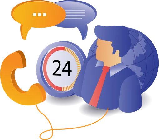 24 hour customer care service  Illustration