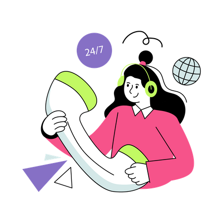 24 hour customer service  Illustration