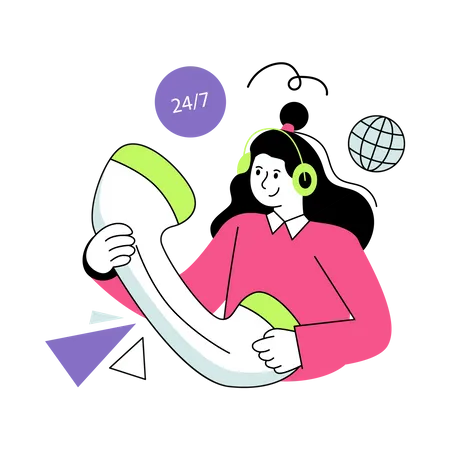 24 hour customer service  Illustration