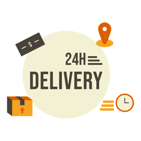 24 Hour Delivery  Illustration