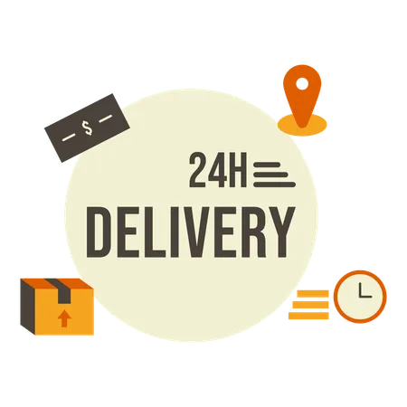 24 Hour Delivery  Illustration