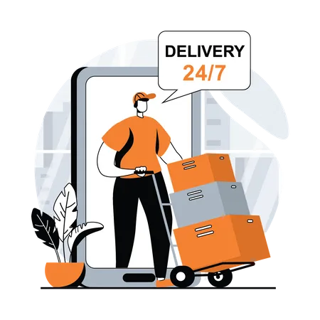 24 hour delivery service  Illustration