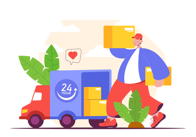 24 Hour Express Delivery  Illustration