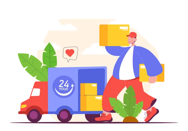 24 Hour Express Delivery  Illustration