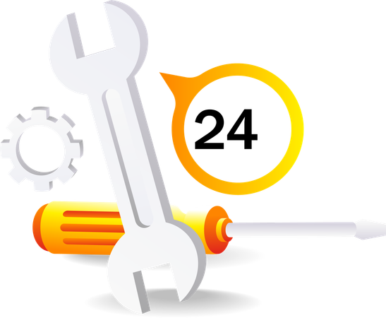 24 hour repair maintenance mechanic service  Illustration