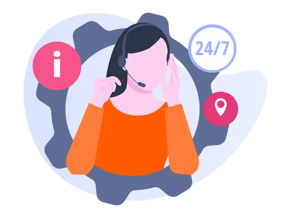 24 hours customer Support  Illustration