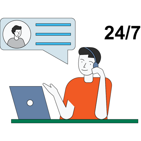 24 hours customer support  Illustration