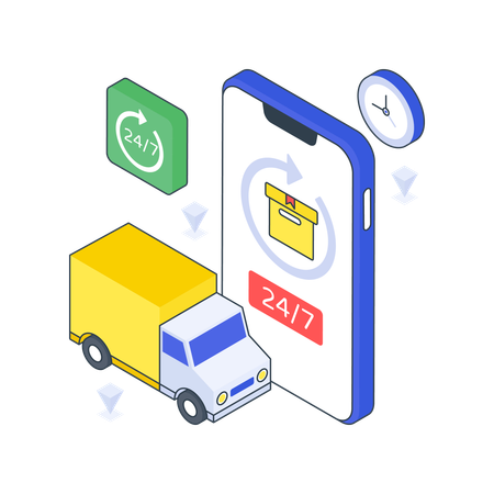 24 Hours Delivery Services  Illustration