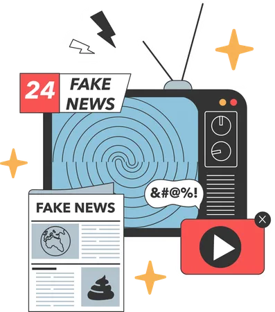 24 hours fake news  Illustration