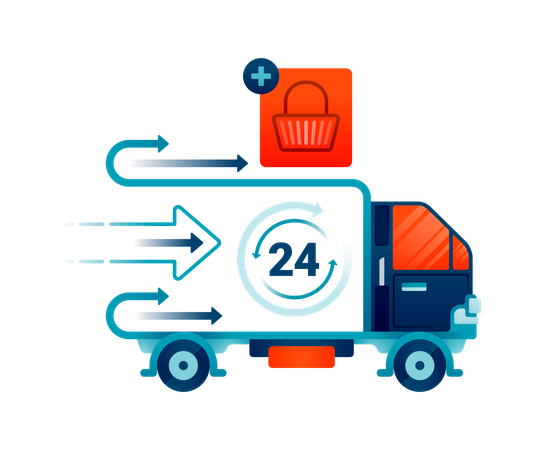 24 hours fast delivery service  Illustration