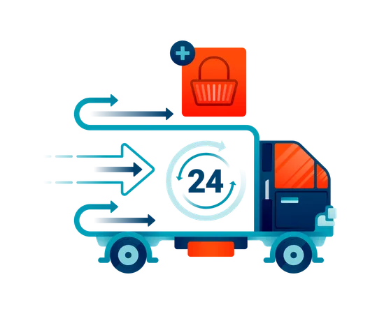 24 hours fast delivery service  Illustration