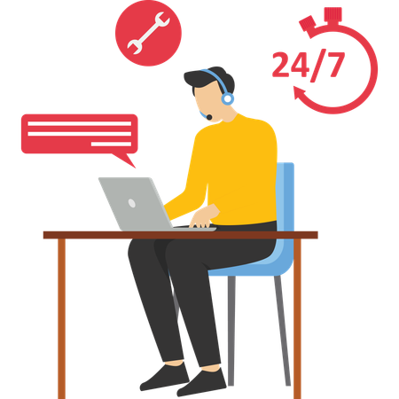 24 hours open customer service  Illustration