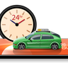24 hours taxi service illustration