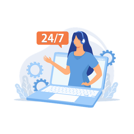 24 hours technical support  Illustration