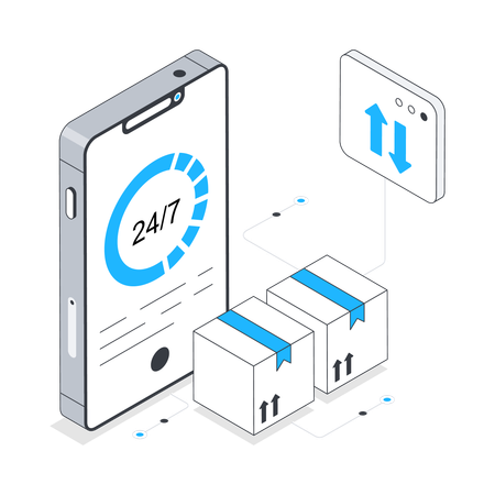 24 Hr Delivery Services  Illustration