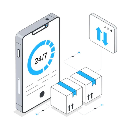 24 Hr Delivery Services  Illustration