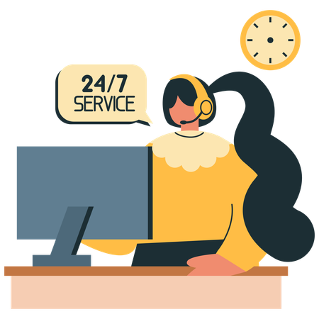 24 Stunden Kundenservice  Illustration