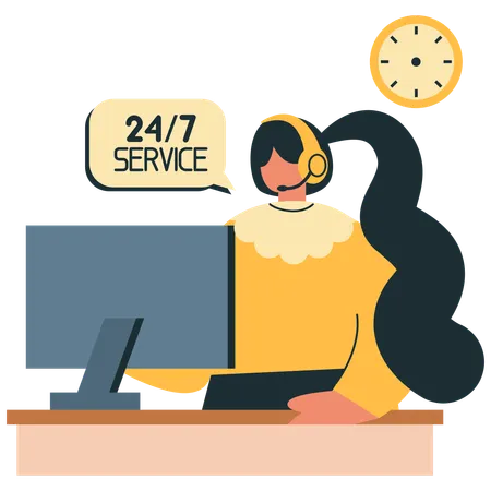 24 Stunden Kundenservice  Illustration