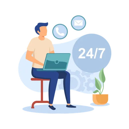 24 Stunden Service  Illustration