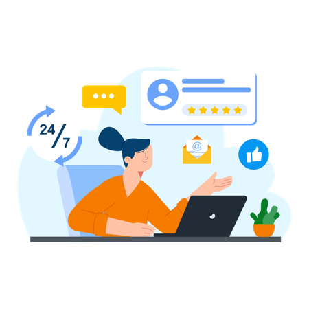 24/7 Customer Feedback  Illustration