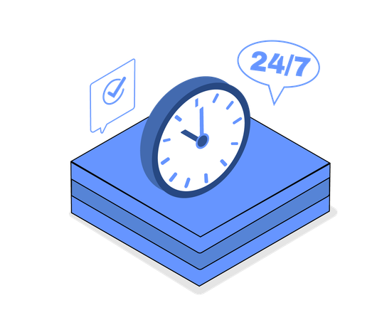 24/7 Service Availability  Illustration