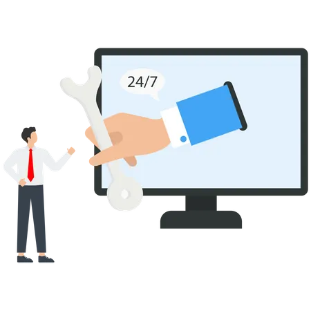 24/7 technical support for individuals and legal entities  Illustration