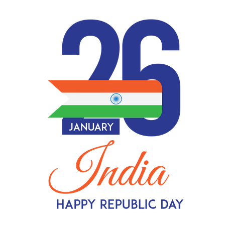 26 de enero Día de la República de la India  Ilustración