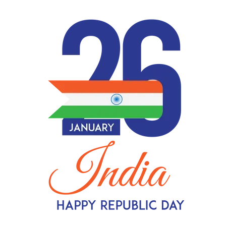 26 de enero Día de la República de la India  Ilustración