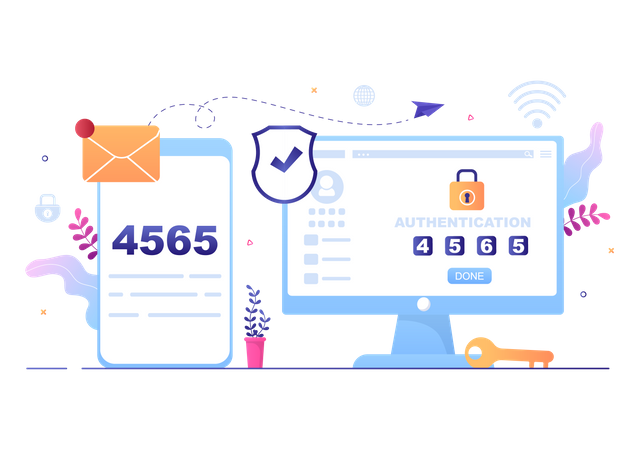 2FA Two Steps Authentication  Illustration