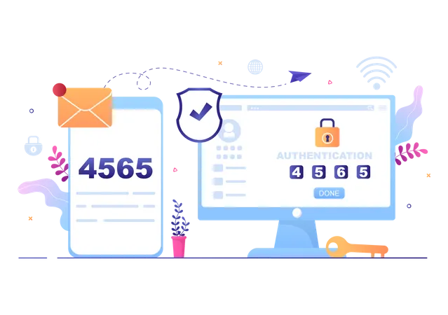 2FA Two Steps Authentication  Illustration