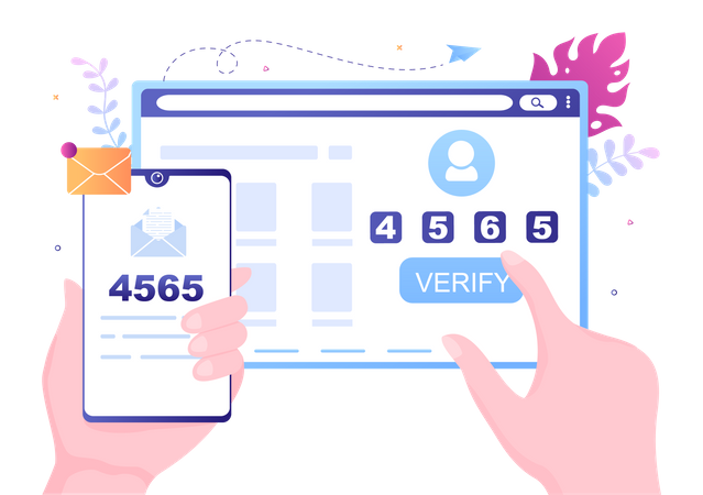 2FA Two Steps Authentication Password  Illustration